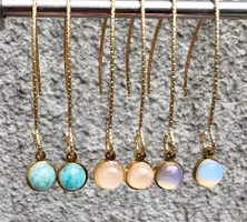 Guldfärgat kirurgiskt stål berlock amazonite med PVD plätering, 1 st