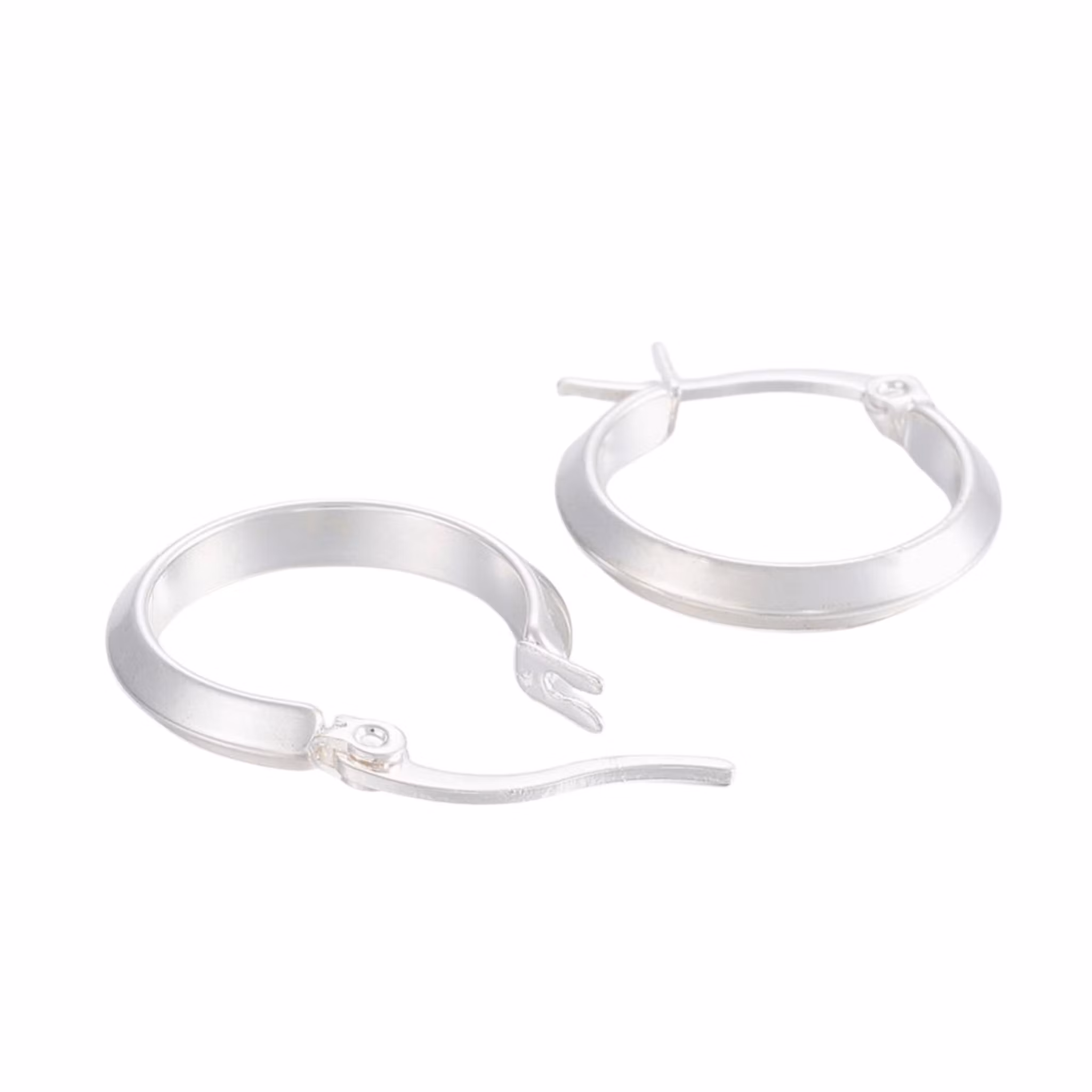 Kirurgiskt silverfärgat stål creoler 20 mm, 1 par