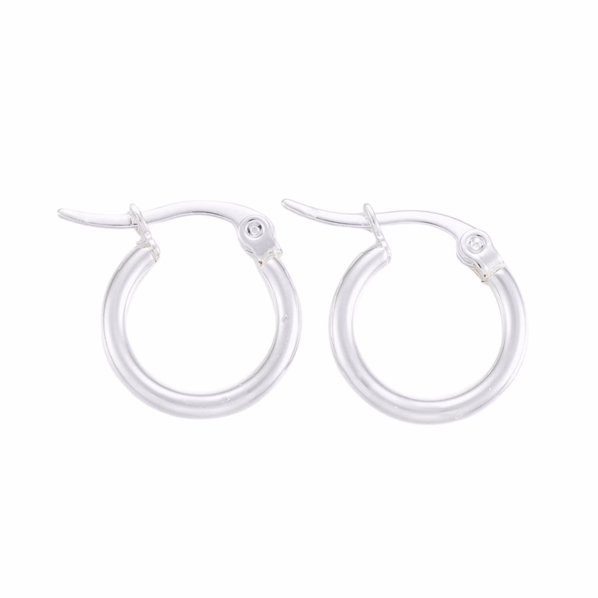 Silverfärgat rostfritt stål creoler 14 mm, 1 par