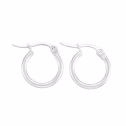 Silverfärgat rostfritt stål creoler 14 mm, 1 par