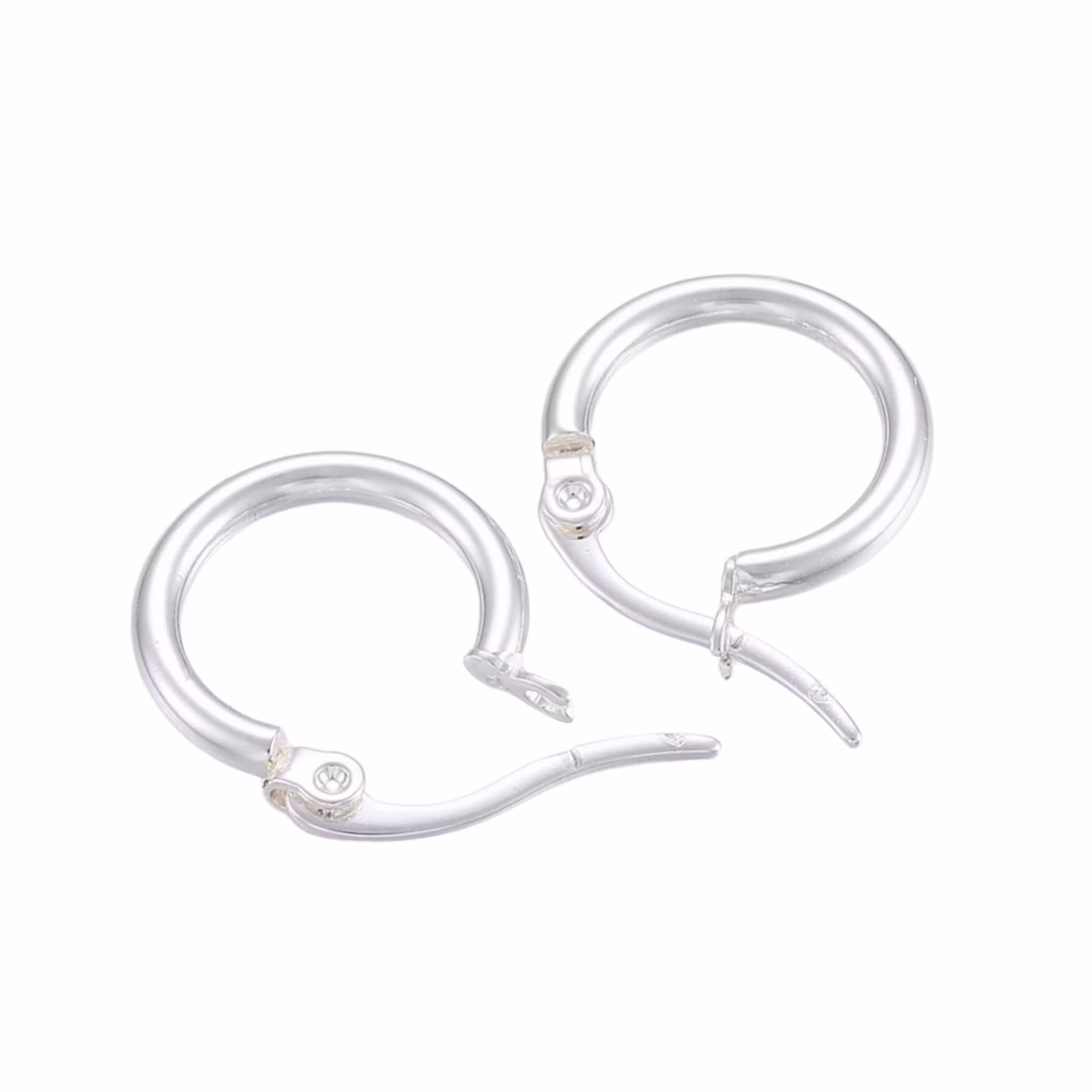 Silverfärgat rostfritt stål creoler 14 mm, 1 par