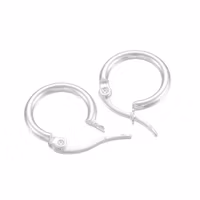 Silverfärgat rostfritt stål creoler 14 mm, 1 par