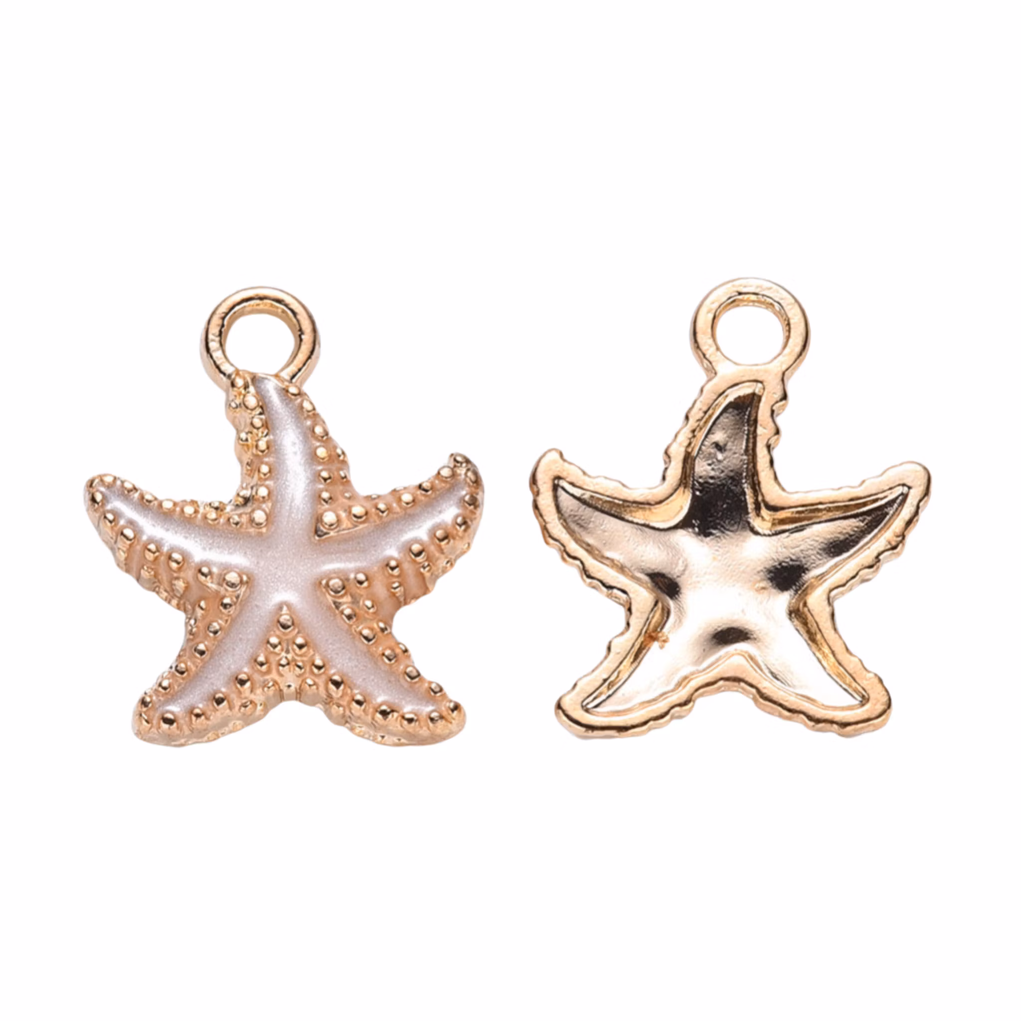 Guldfärgad berlock sjöstjärna creme, 1 st