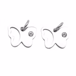 Kirurgiskt stål berlock fjäril, 1 st