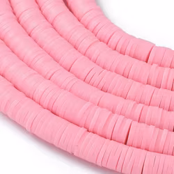 Heishi pärlor rosa, 1 sträng