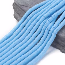 Heishi pärlor blå, 1 sträng