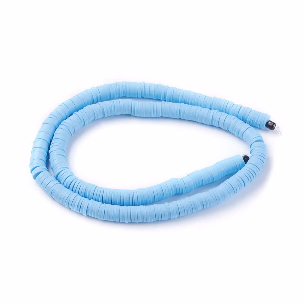 Heishi pärlor blå, 1 sträng