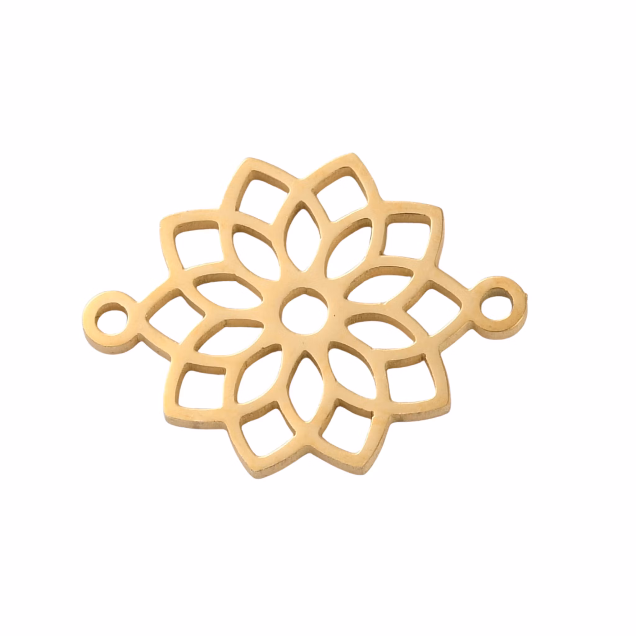 Guldfärgat rostfritt stål connector Sahasrara med PVD plätering, 1 st