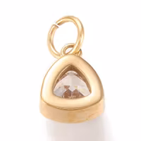 Guldfärgat rostfritt stål berlock triangel aprikos med PVD plätering, 1 st