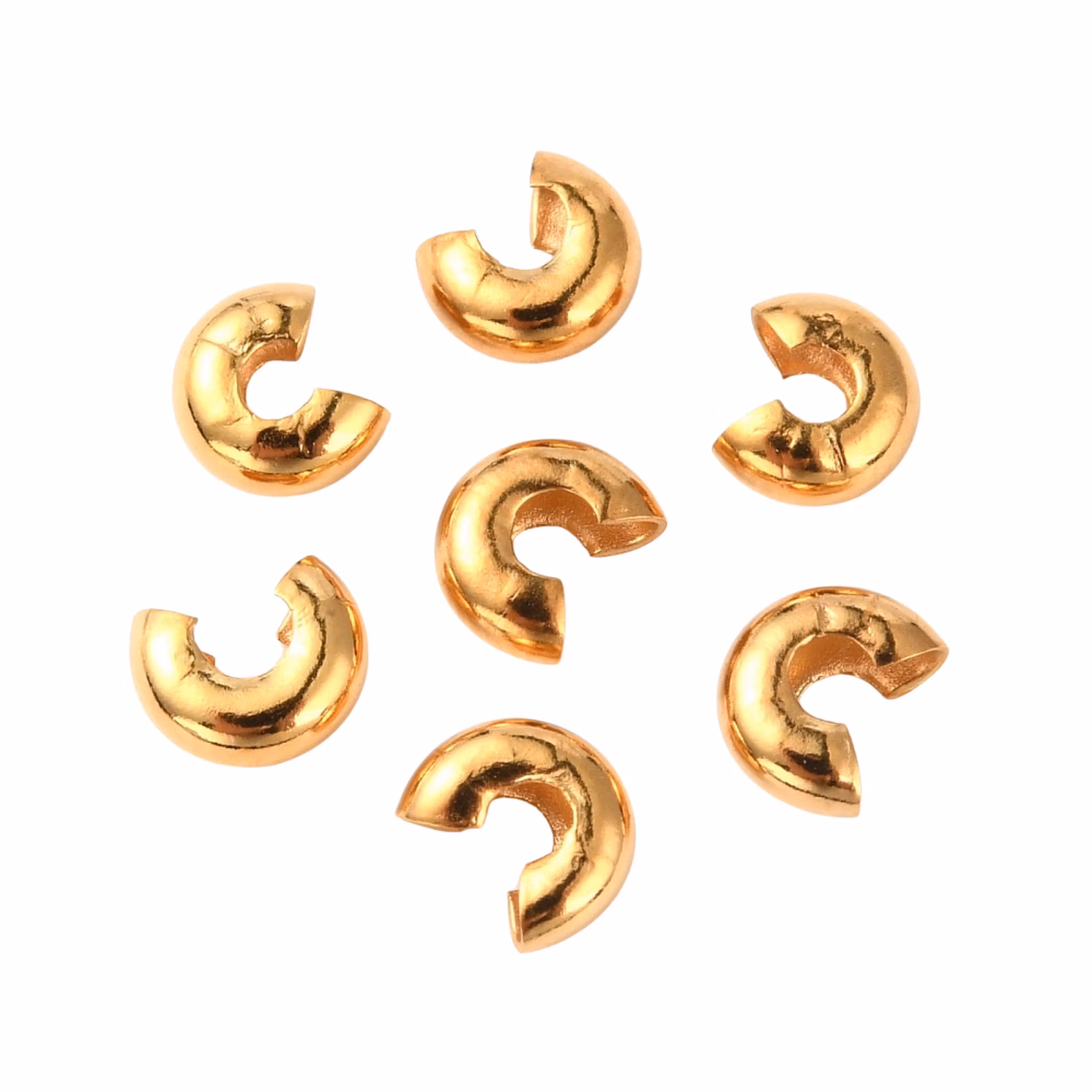 Guldfärgat rostfritt stål knutgömmor 3 mm PVD plätering, 10 st