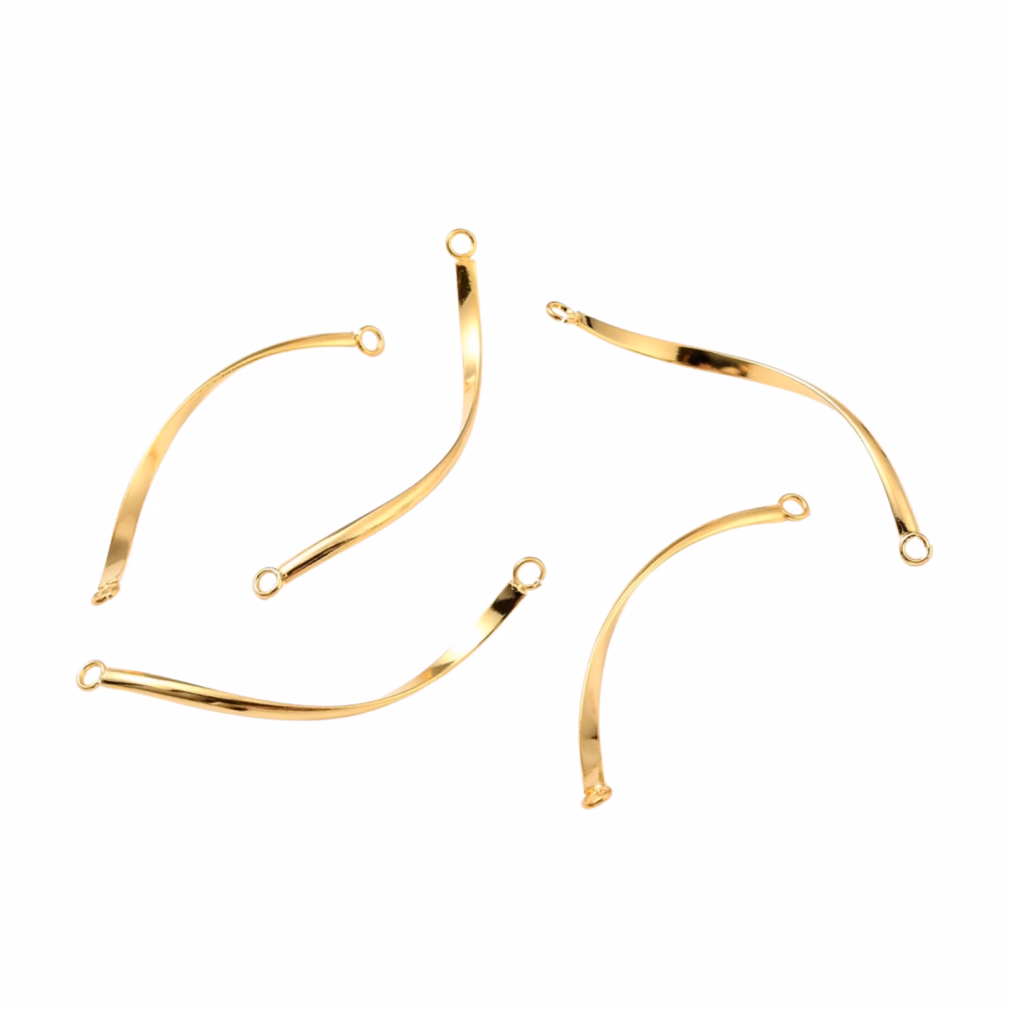 Guldfärgat rostfritt stål vridna länkar med PVD plätering, 5 st