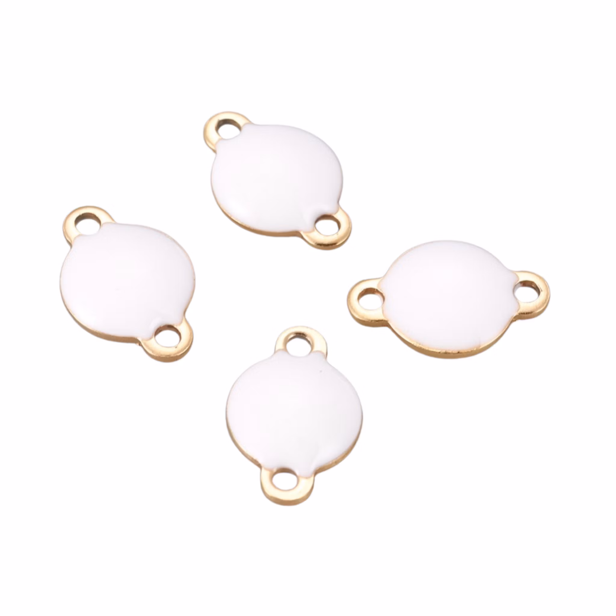 REA: Guldfärgat rostfritt stål connector vit, 1 st