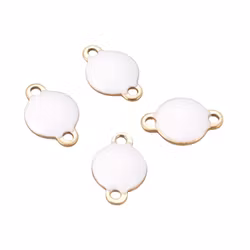 REA: Guldfärgat rostfritt stål connector vit, 1 st