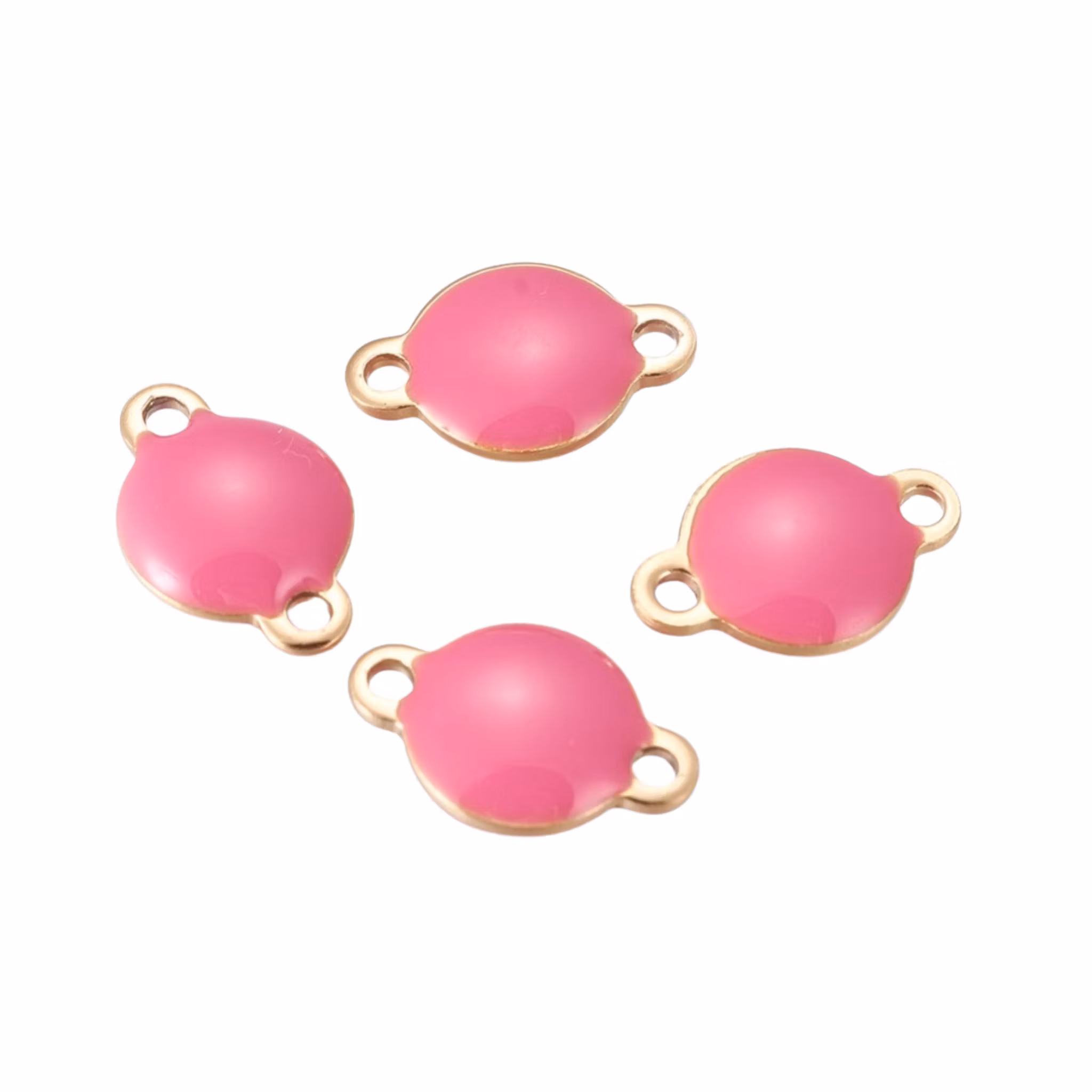 Guldfärgat rostfritt stål connector cerise, 1 st