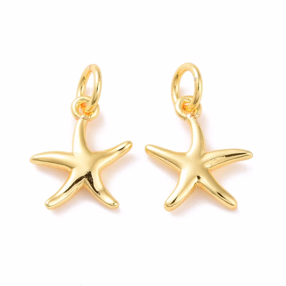 Guldfärgad berlock liten sjöstjärna, 1 st