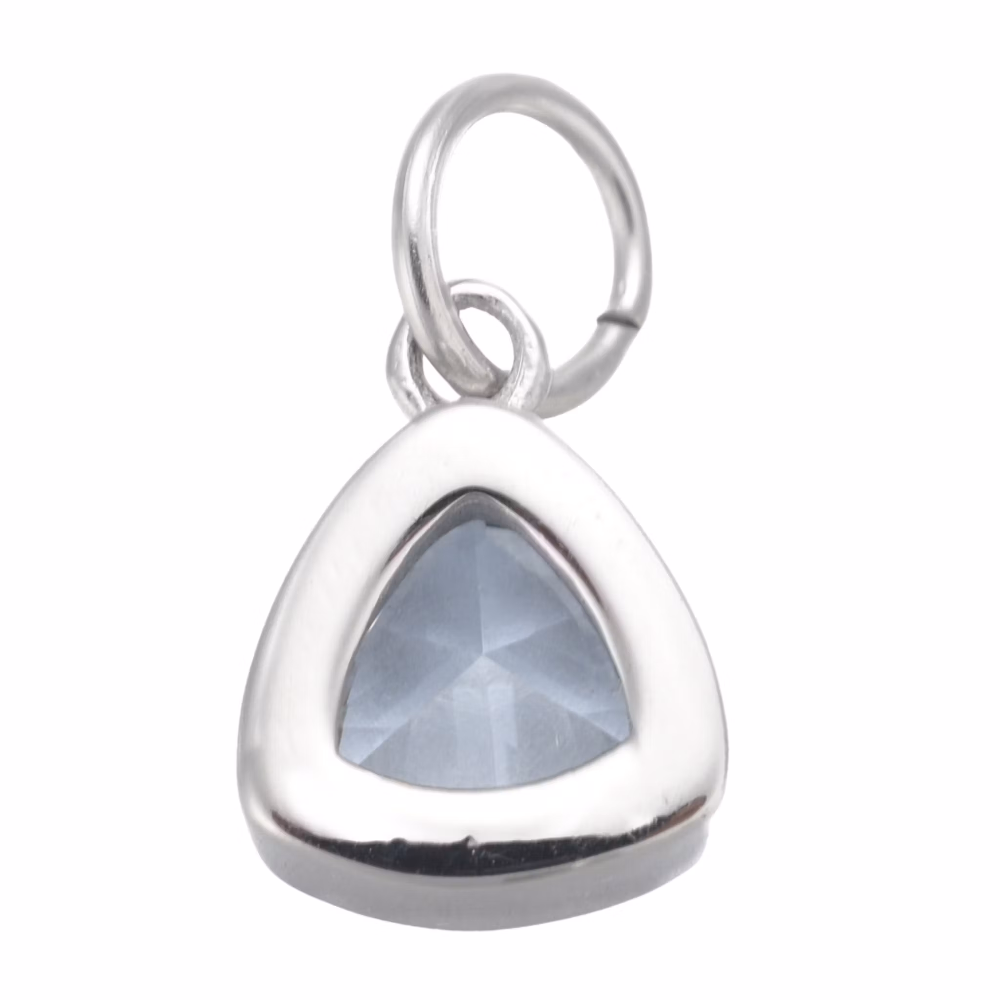 Rostfritt stål berlock triangel ljusblå, 1 st