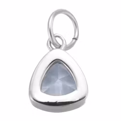 Rostfritt stål berlock triangel ljusblå, 1 st