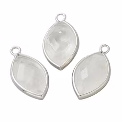 Antikfärgad avlång berlock bergkristall, 1 st