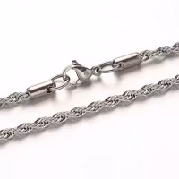 Rostfritt stål halskedja ropechain 45 cm, 1 st