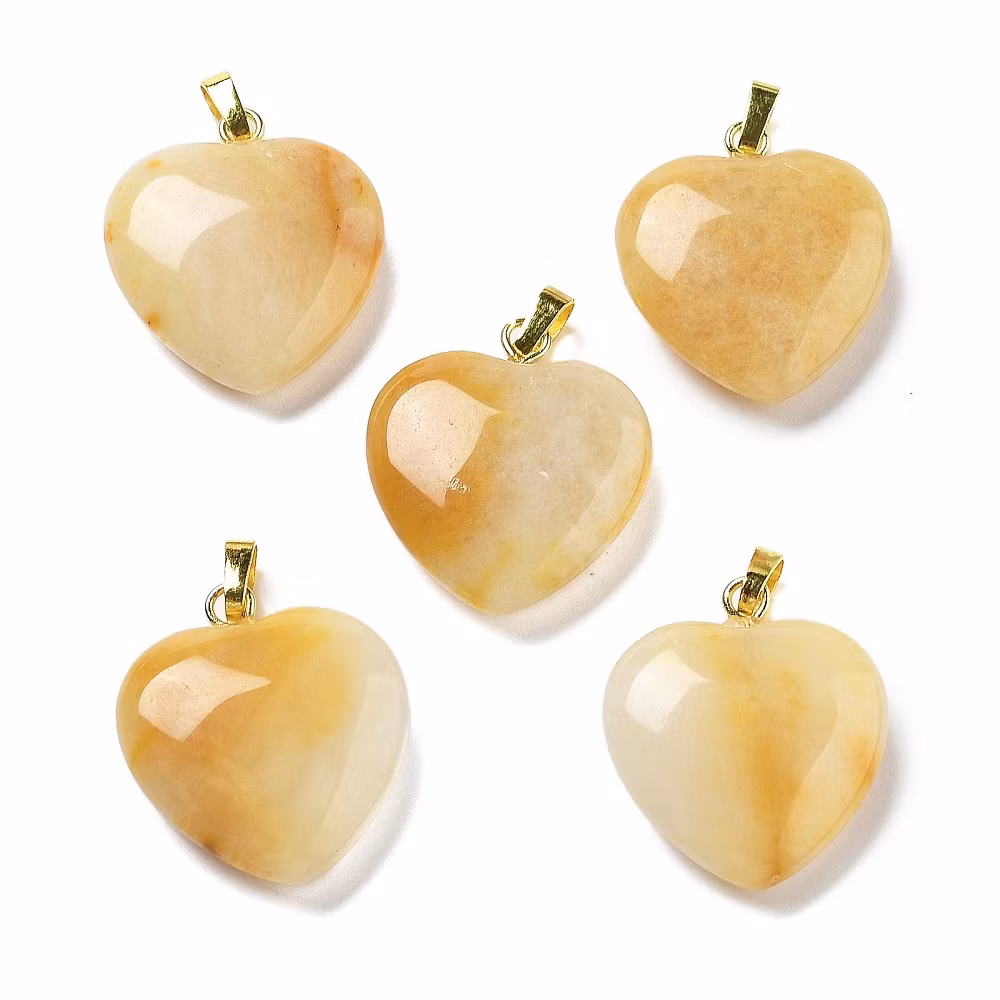 Guldfärgat hänge hjärta topas, 1 st