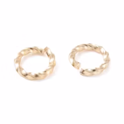 Guldfärgat rostfritt stål twistade bindringar 6 mm med PVD plätering, 10 st