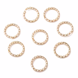 Guldfärgat rostfritt stål twistad bindring 8 mm med PVD plätering, 1 st