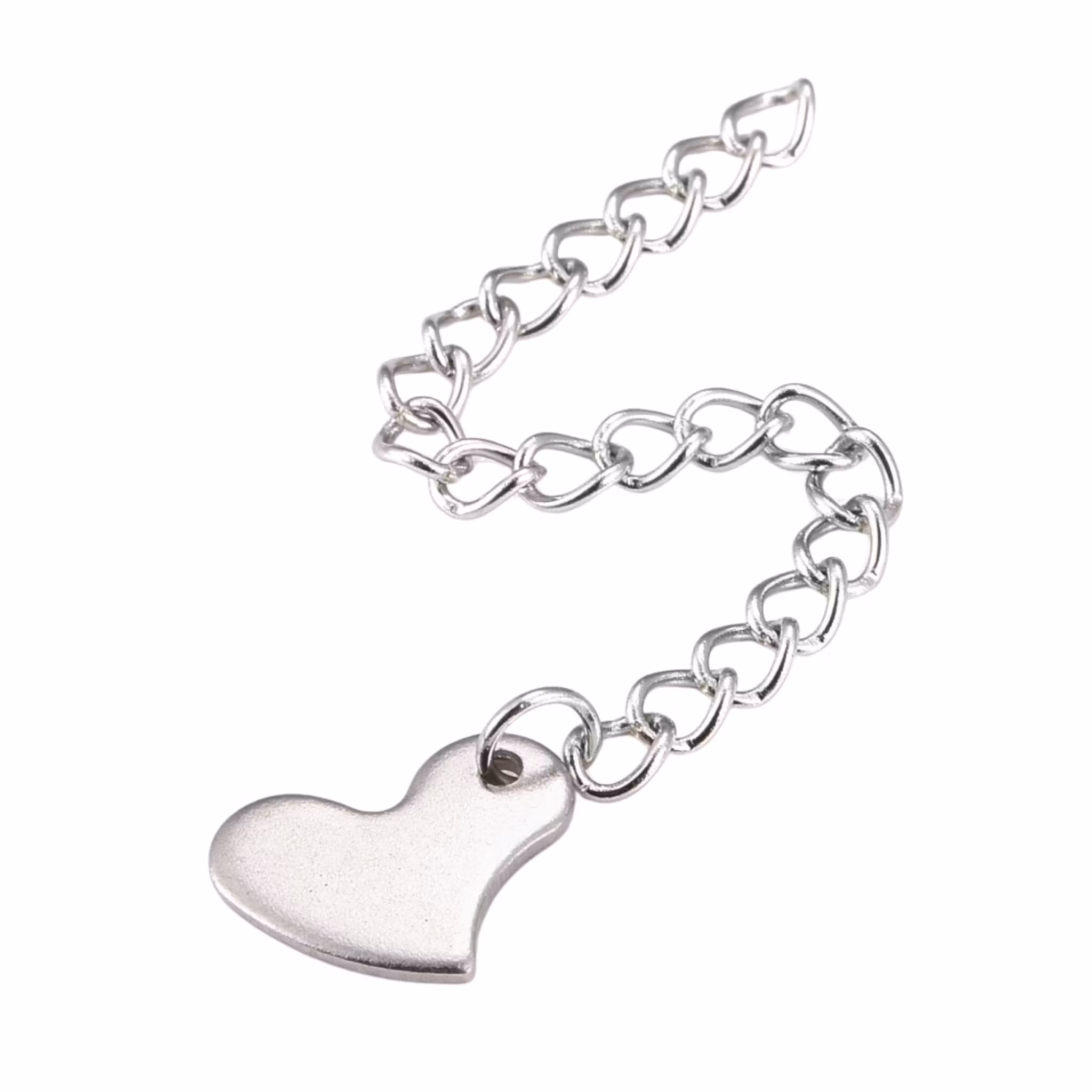 Rostfritt stål förlängsningkedja med hjärta, 1 st