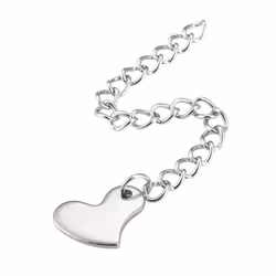 Rostfritt stål förlängsningkedja med hjärta, 1 st