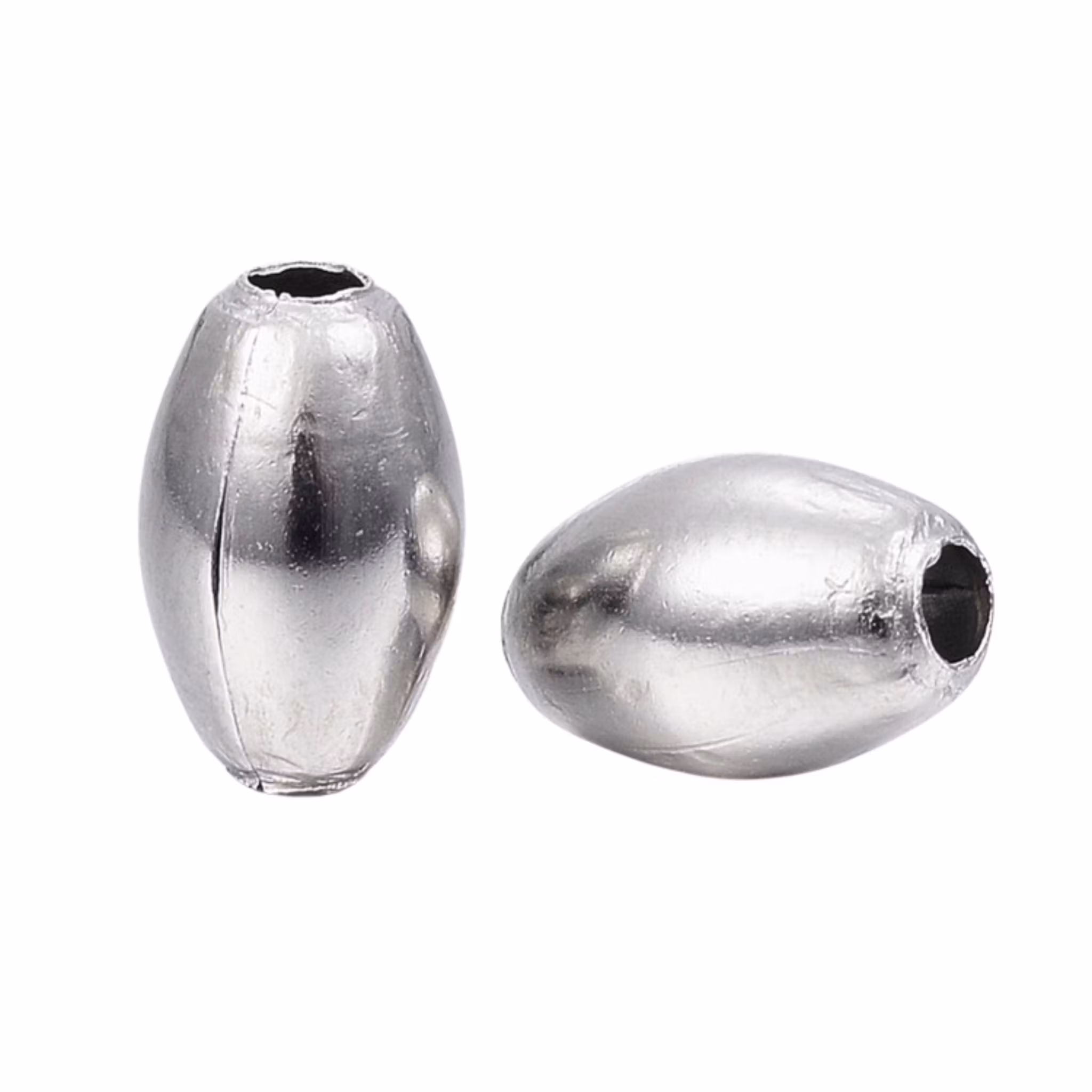 Rostfritt stål ovala pärlor, 10 st