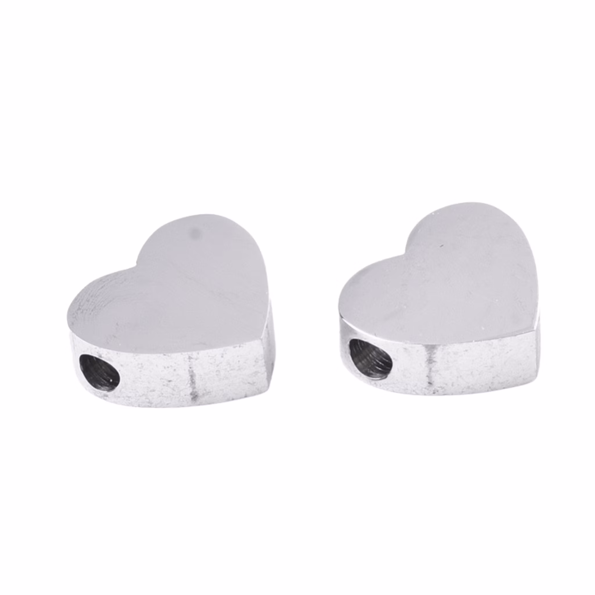 Rostfritt stål pärla hjärta, 1 st