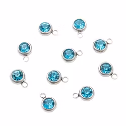 Rostfritt stål berlock liten turkos, 1 st