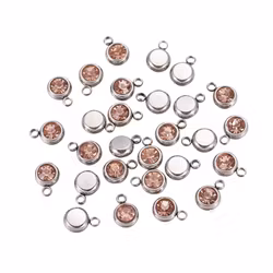 Rostfritt stål berlock liten peach, 1 st