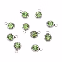 Rostfritt stål berlock liten ljusgrön, 1 st