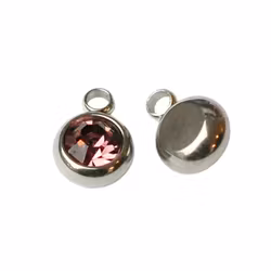 Rostfritt stål berlock liten lila, 1 st