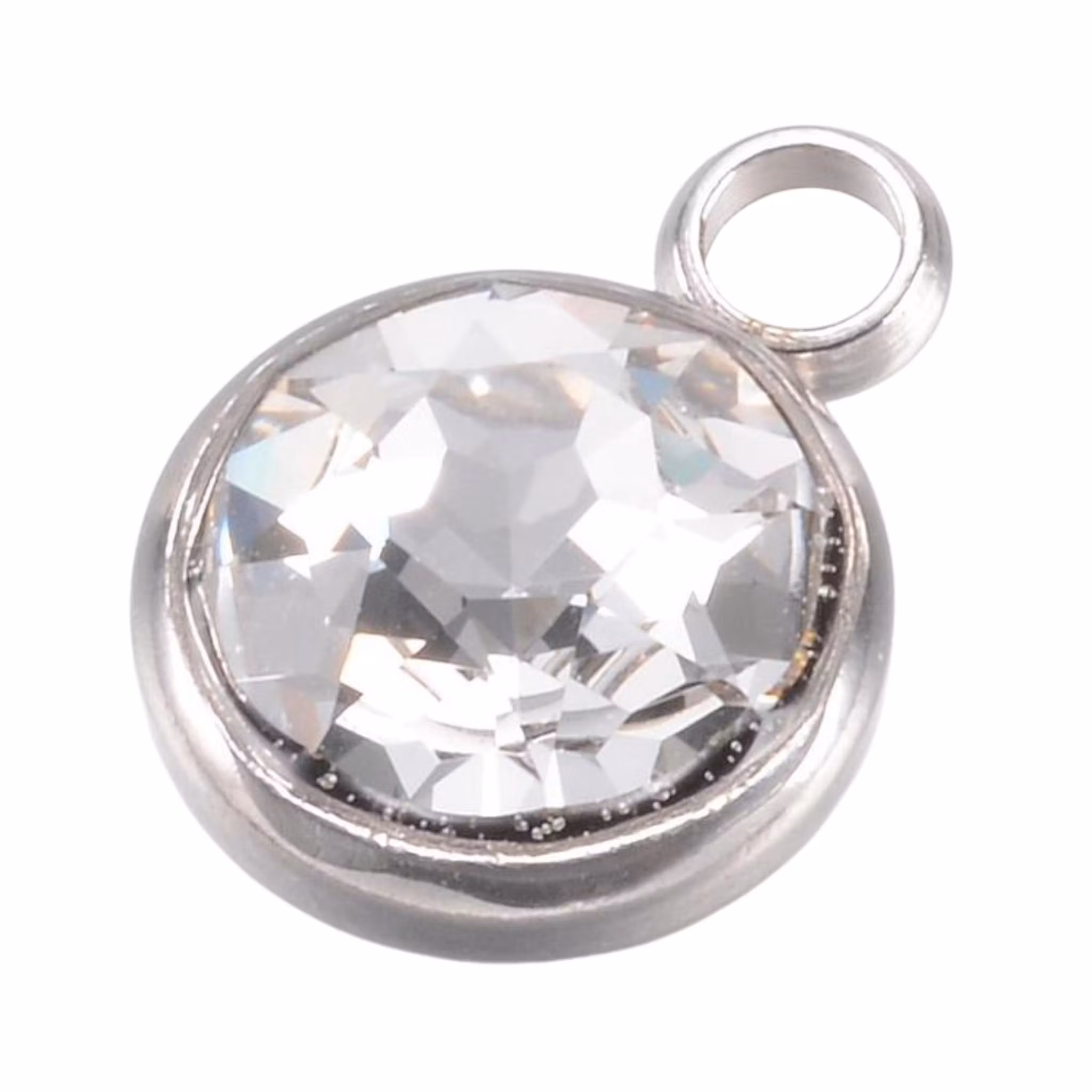 Rostfritt stål stor berlock glas, 1 st