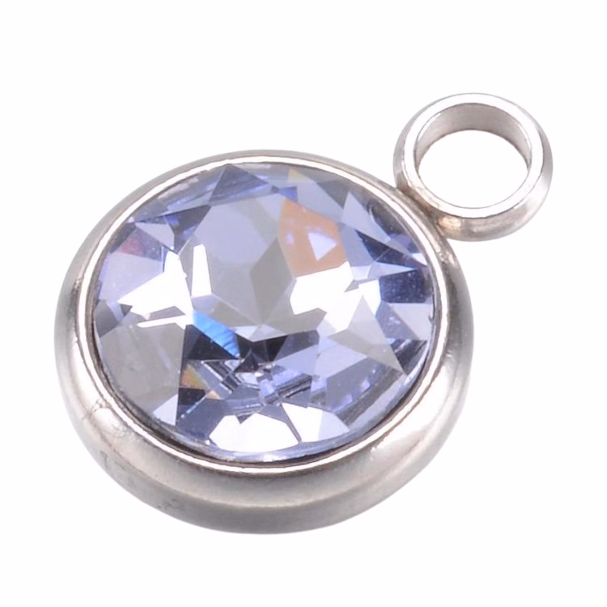 Rostfritt stål stor berlock ljuslila, 1 st