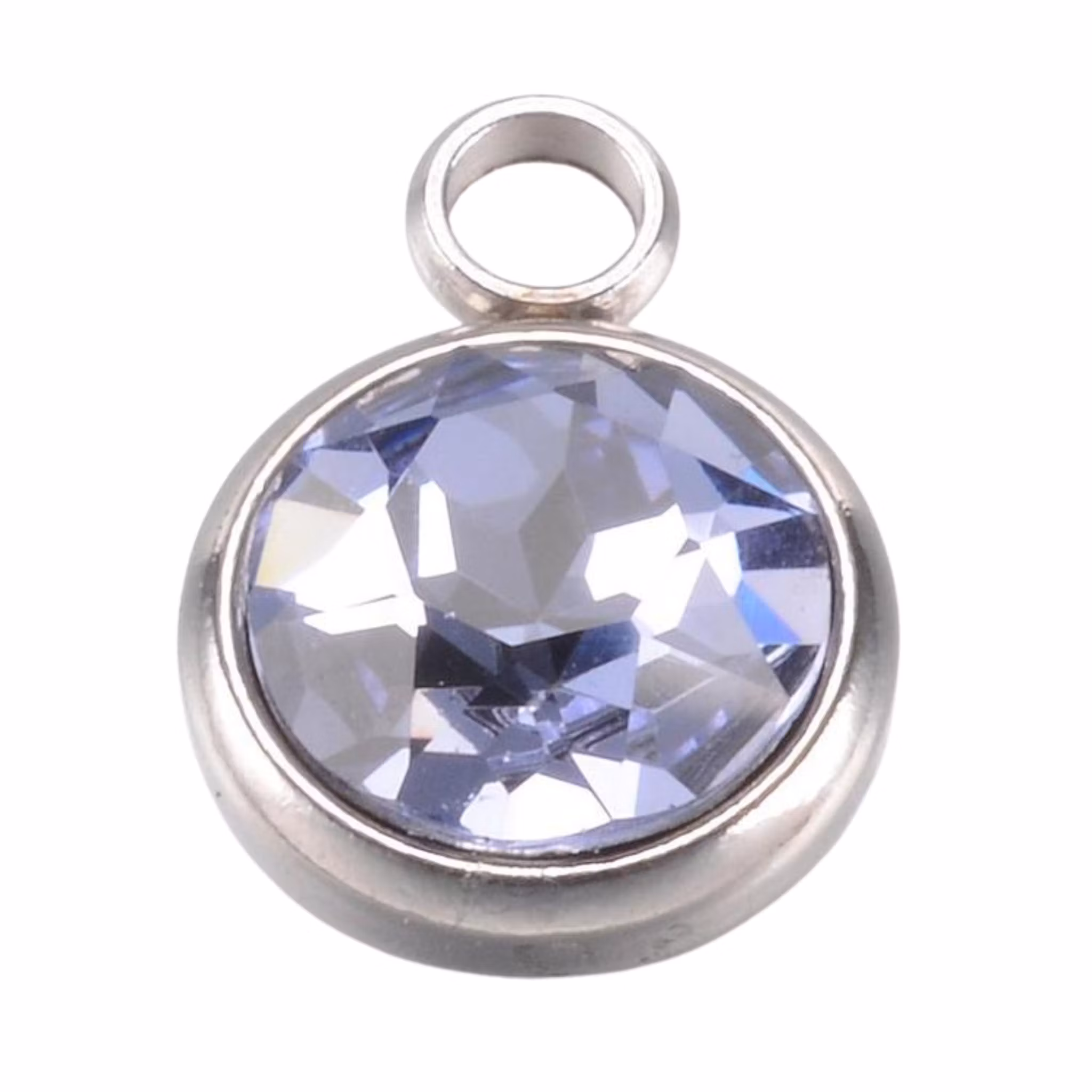 Rostfritt stål stor berlock ljuslila, 1 st