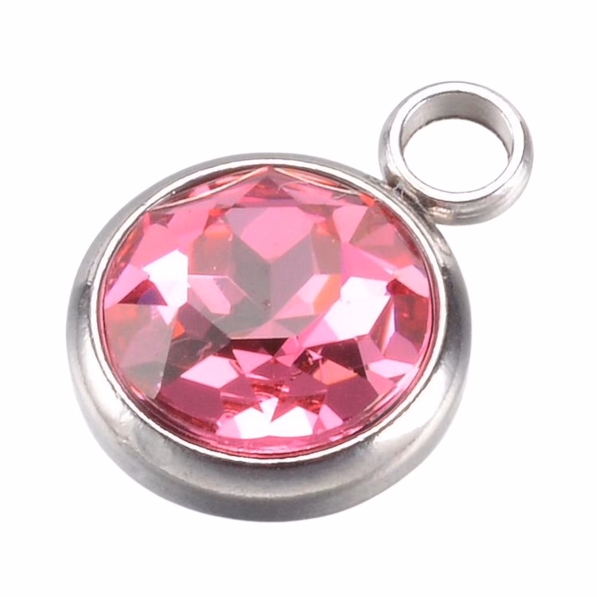 Rostfritt stål stor berlock cerise, 1 st