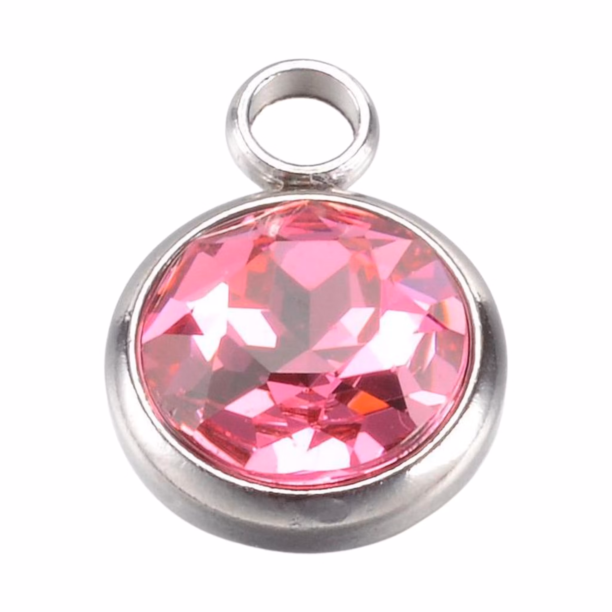 Rostfritt stål stor berlock cerise, 1 st