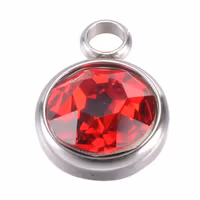 Rostfritt stål stor berlock röd, 1 st