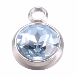 Rostfritt stål stor berlock ljusblå, 1 st