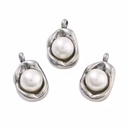 Rostfritt stål hänge pärla, 1 st