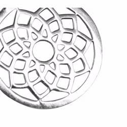 Rostfritt stål runt hänge Sahasrara, 1 st