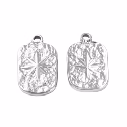 Rostfritt stål hänge med stjärna, 1 st