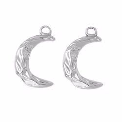 Rostfritt stål hänge måne, 1 st