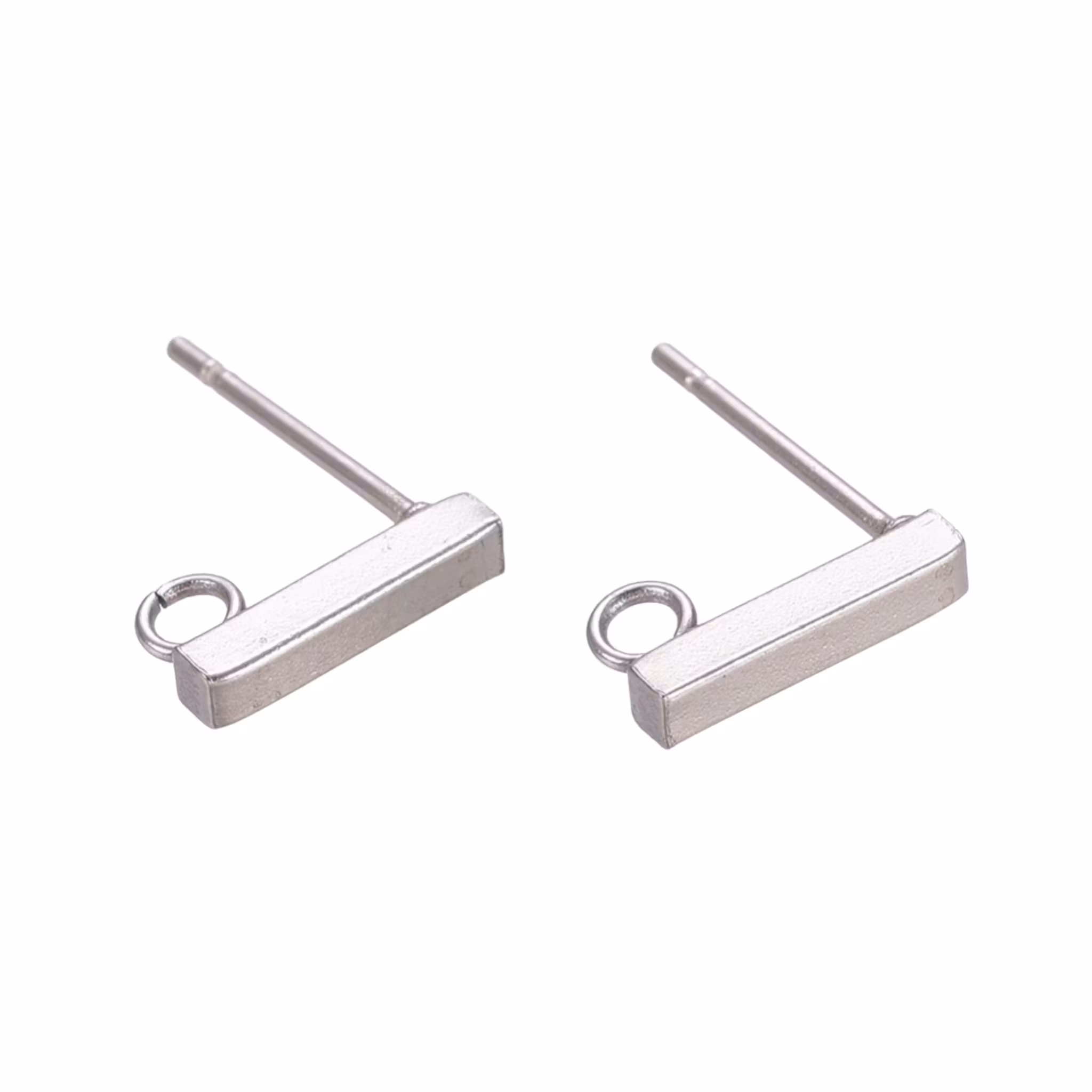 Rostfritt stål stiftörhängen stav, 10 st