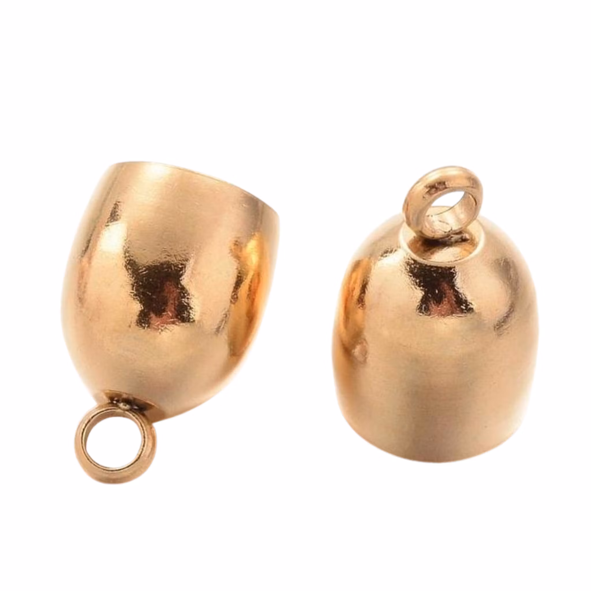 Guldfärgat rostfritt stål kåpa 14 mm med PVD plätering, 1 st