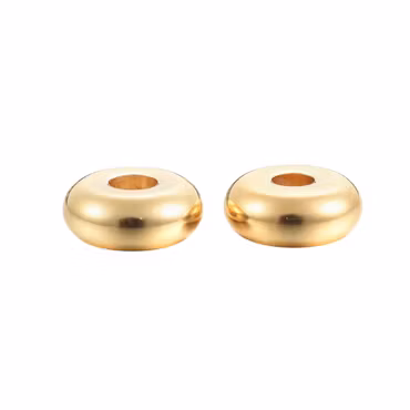 Guldfärgat rostfritt stål rondeller 4 mm med PVD plätering, 10 st