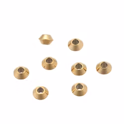 Guldfärgat rostfritt stål slipade rondeller 4 mm med PVD plätering, 10 st