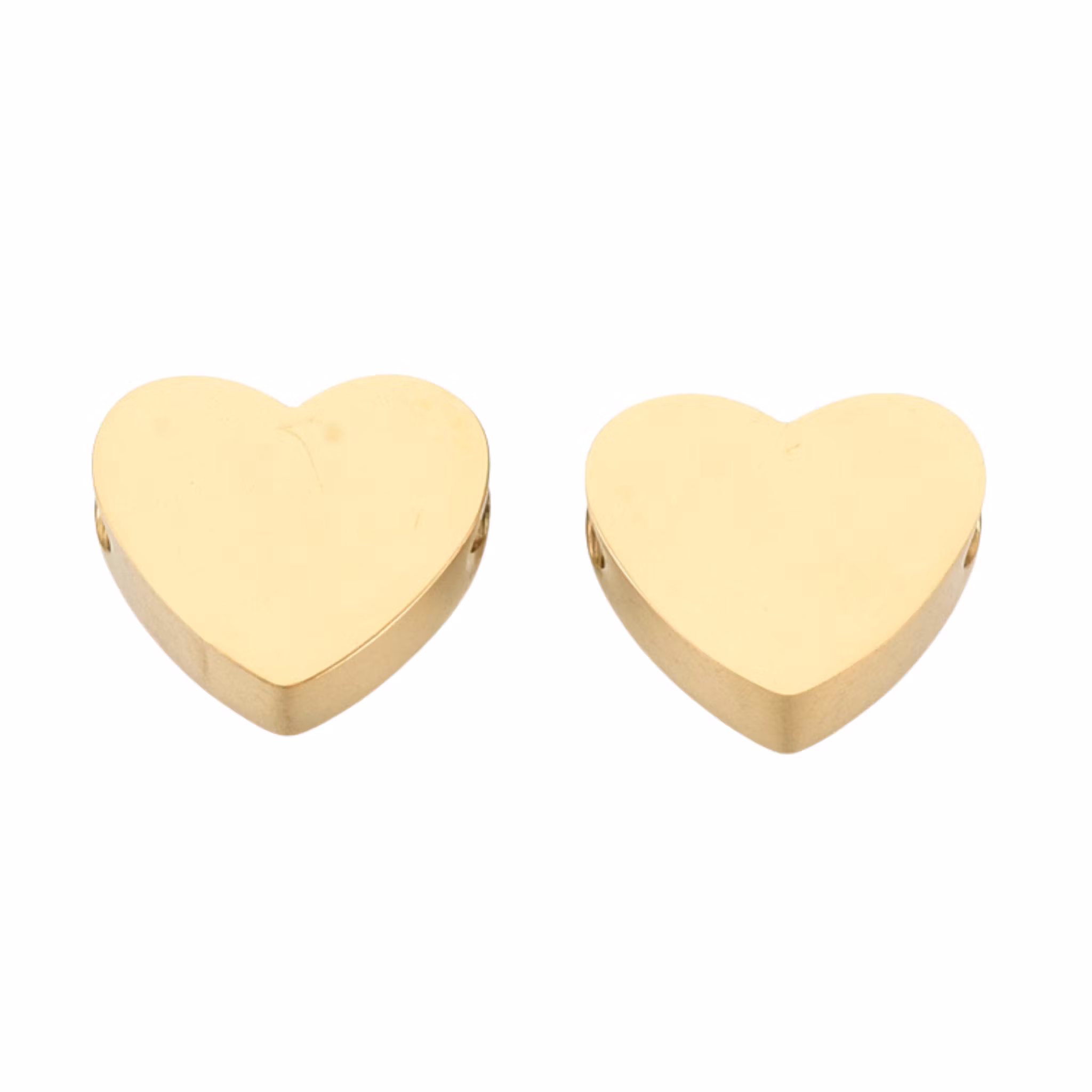 Guldfärgat rostfritt stål pärla hjärta med PVD plätering, 1 st